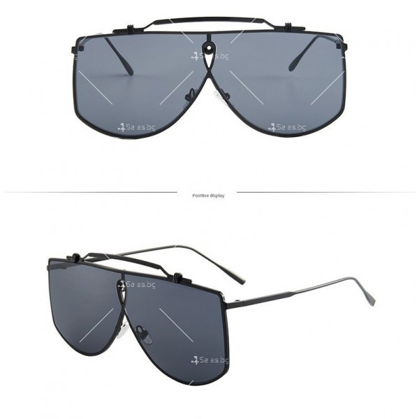 Унисекс слънчеви очила с тънки метални дръжки и рамка 10