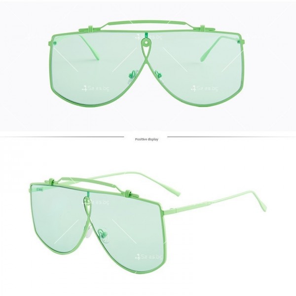 Унисекс слънчеви очила с тънки метални дръжки и рамка 16