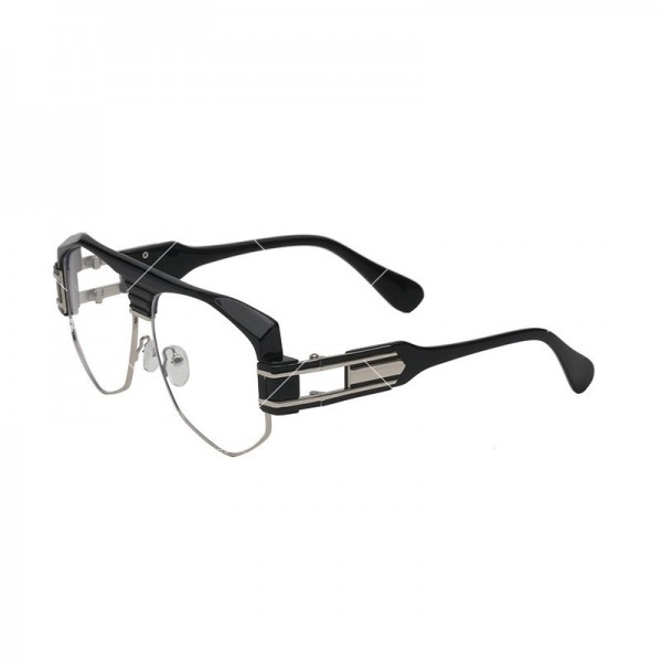 Дамски слънчеви очила с голяма права рамка и ефектни дръжки 5