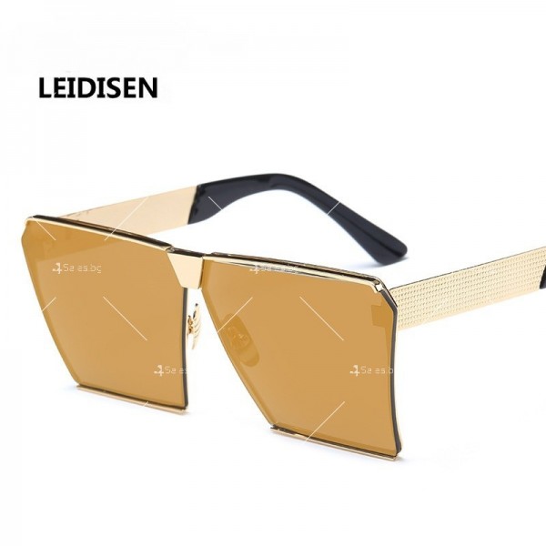Унисекс слънчеви очила с квадратни стъкла и ефектни дръжки 2