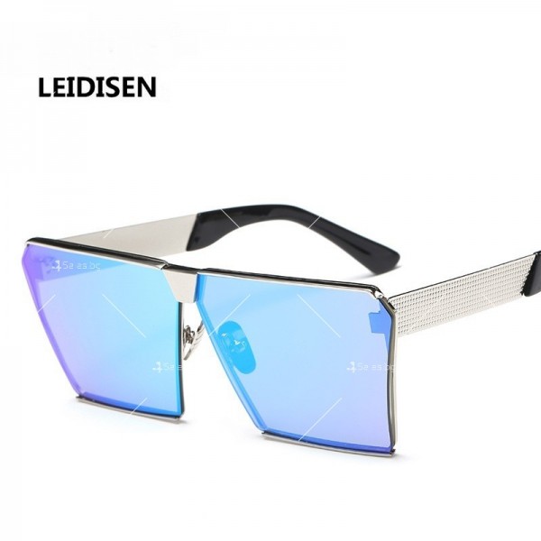 Унисекс слънчеви очила с квадратни стъкла и ефектни дръжки 3
