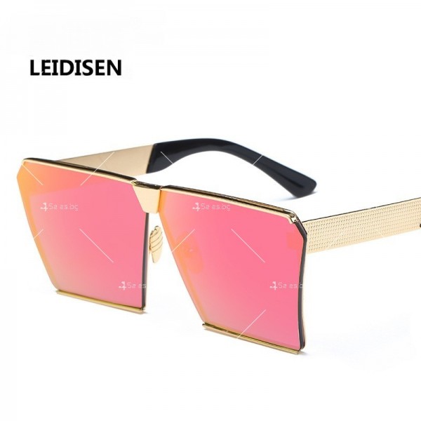 Унисекс слънчеви очила с квадратни стъкла и ефектни дръжки 4