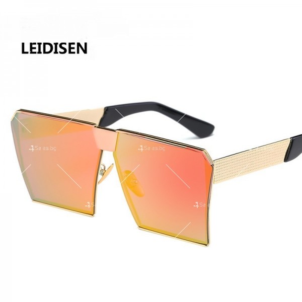 Унисекс слънчеви очила с квадратни стъкла и ефектни дръжки 5