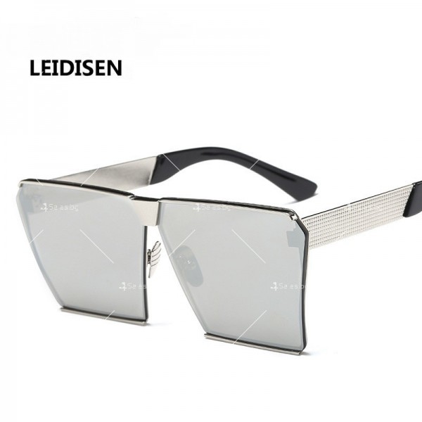 Унисекс слънчеви очила с квадратни стъкла и ефектни дръжки 6