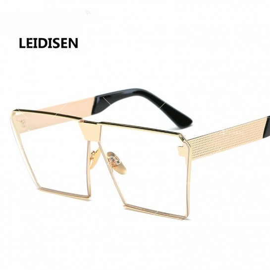 Унисекс слънчеви очила с квадратни стъкла и ефектни дръжки