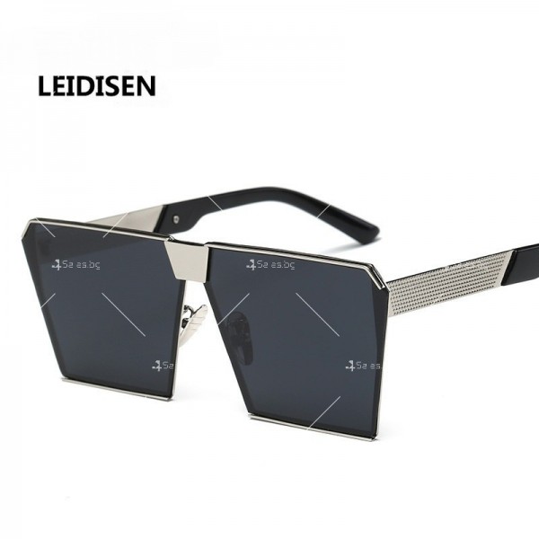 Унисекс слънчеви очила с квадратни стъкла и ефектни дръжки 11