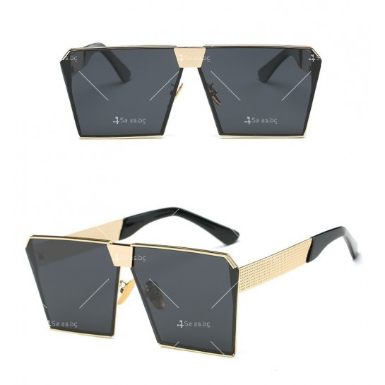 Унисекс слънчеви очила с квадратни стъкла и ефектни дръжки