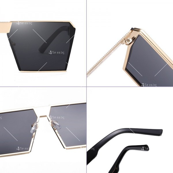 Унисекс слънчеви очила с квадратни стъкла и ефектни дръжки 36
