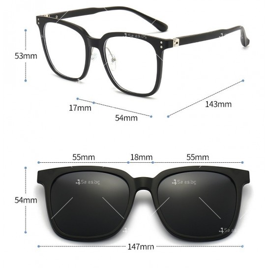 Комплект от слънчеви очила + 5 броя поляризирани стъкла в различни цветове