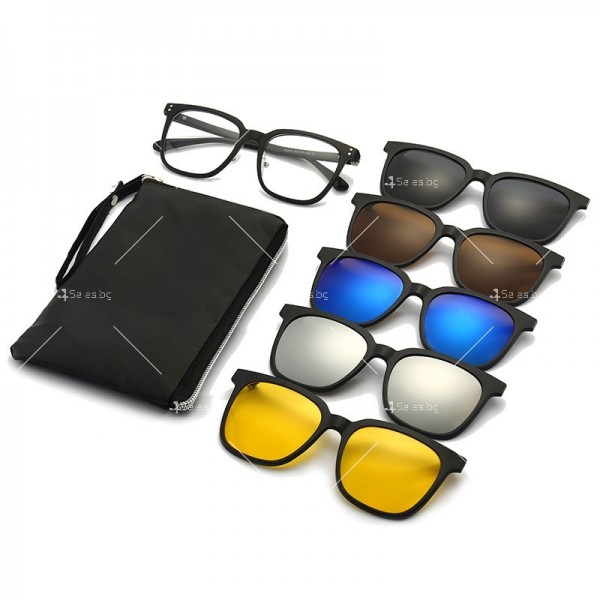 Комплект от слънчеви очила + 5 броя поляризирани стъкла в различни цветове 11