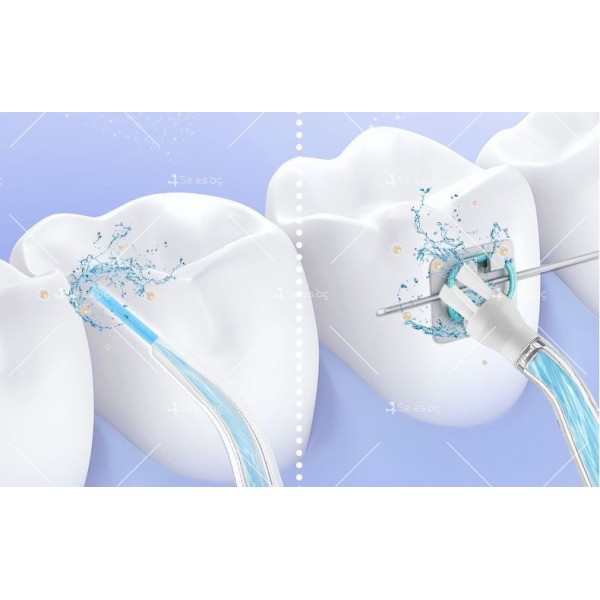 Портативен зъбен душ с мощна водна струя и 4 различни приставки