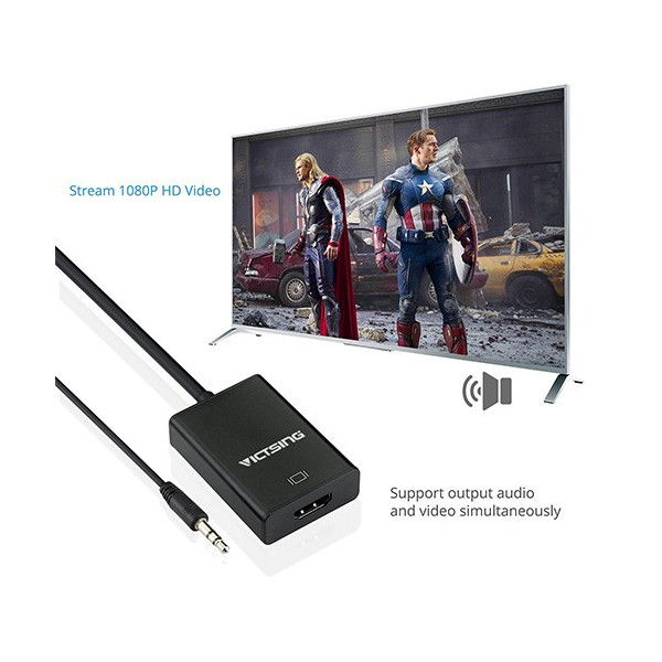 VGA към HDMI 1080P HD Audio TV AV HDTV видео кабел конвертор адаптер CA88
