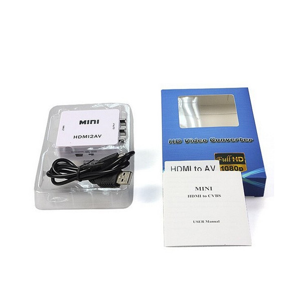 Mini HD Video конвертор HDMI към RCA AV/CVSB L/R Video 720P 1080P HDMI2AV CA85