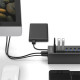 Алуминиев 7 портов USB 3.0 хъб Orico с 12V2.5A захранващ адаптер 2