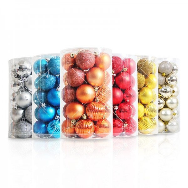 Коледни топки за украса, 24 броя  с кутия - SD36 7