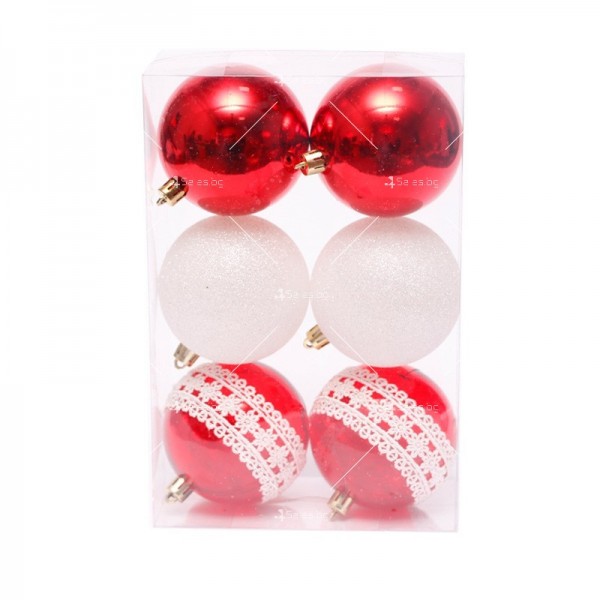 Коледна декорация, Червени и бели топки 2