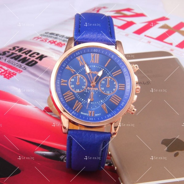 Дамски кварцов часовник с кожена верижка, различни цветове WW21 5
