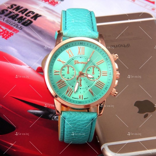 Дамски кварцов часовник с кожена верижка, различни цветове WW21