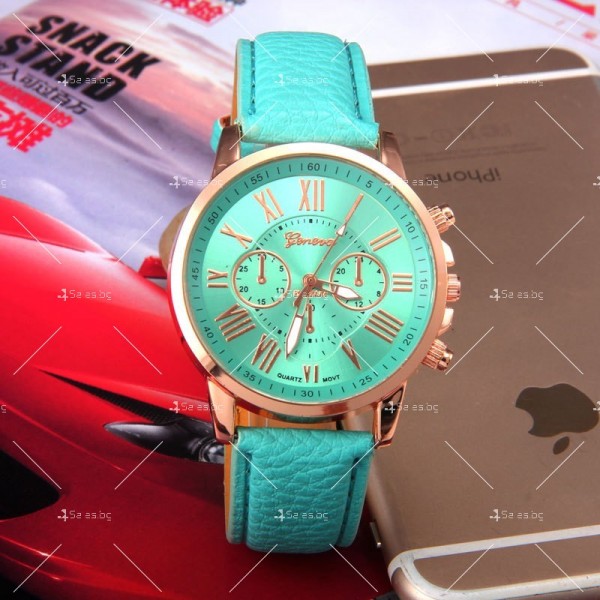 Дамски кварцов часовник с кожена верижка, различни цветове WW21 6