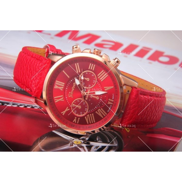 Дамски кварцов часовник с кожена верижка, различни цветове WW21 11