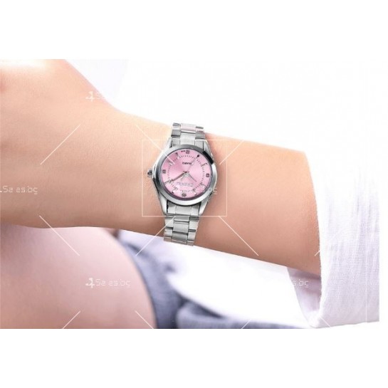 Дамски ръчен часовник с кварцов механизъм и метална каишка WW27
