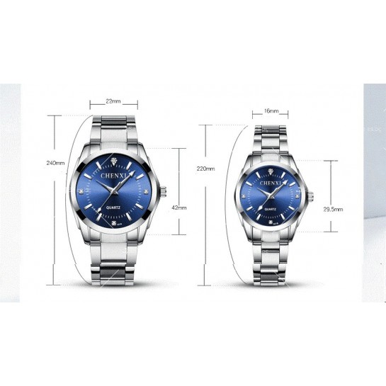 Дамски ръчен часовник с кварцов механизъм и метална каишка WW27