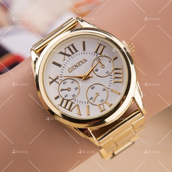 Дамски ръчен часовник с кръгъл циферблат в златен цвят WW31 1