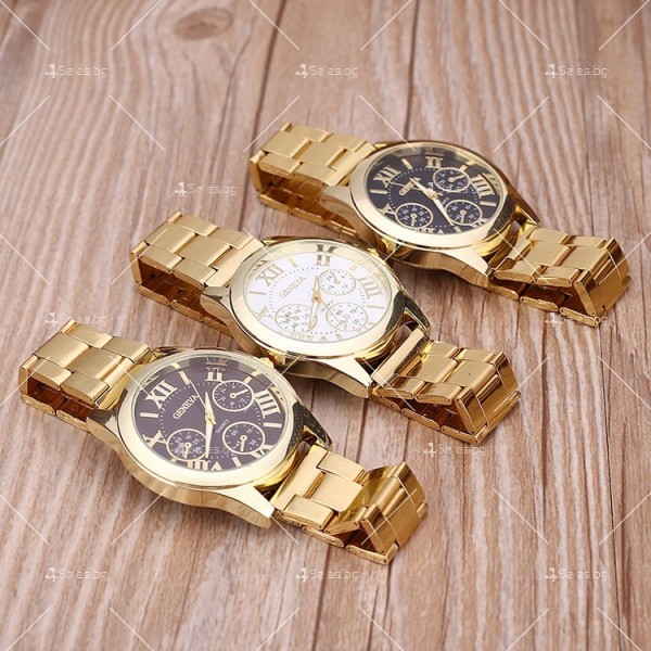 Дамски ръчен часовник с кръгъл циферблат в златен цвят WW31 2