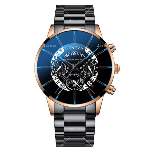 Елегантен стоманен мъжки часовник с метална каишка WW40 1