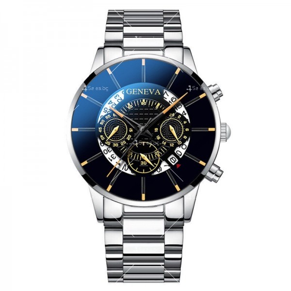 Елегантен стоманен мъжки часовник с метална каишка WW40 3