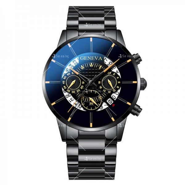 Елегантен стоманен мъжки часовник с метална каишка WW40 4