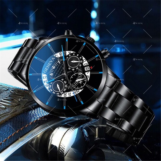 Елегантен стоманен мъжки часовник с метална каишка WW40