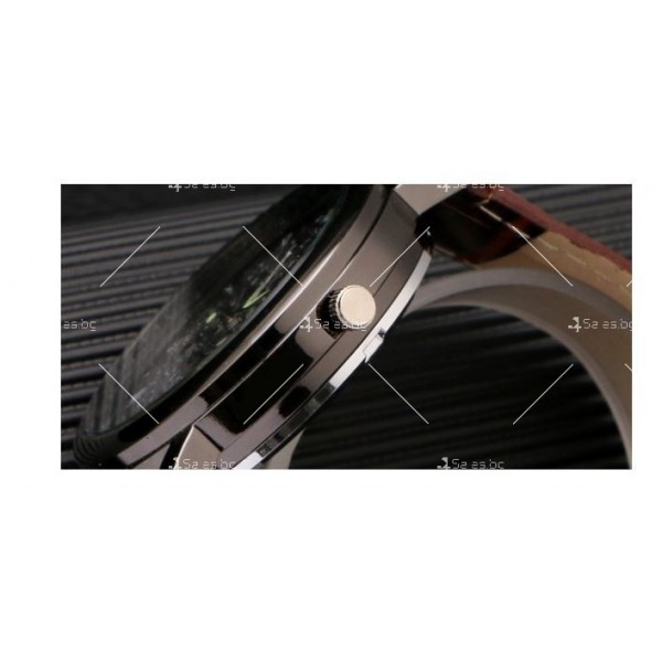 Изискан мъжки ръчен часовник с кварцов механизъм и кожена каишка WW34 1