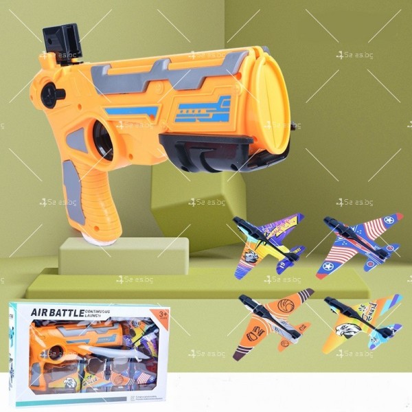 Детска играчка – пистолет, изстрелващ самолети WJ105 4