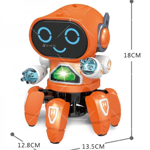 Танцуващ мини робот със светлини и 360 градуса ротация на корпуса WJ71 2