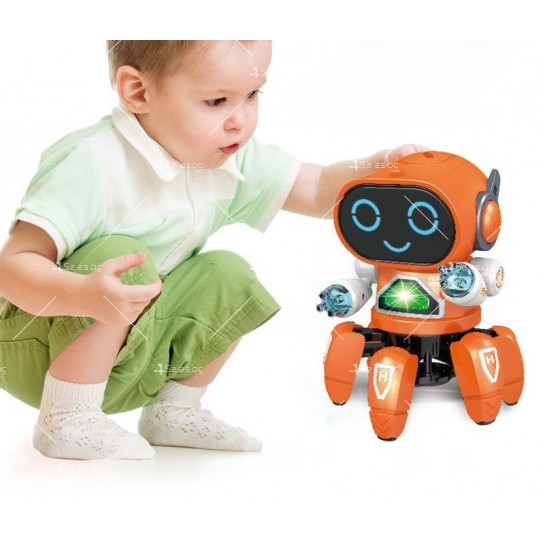 Танцуващ мини робот със светлини и 360 градуса ротация на корпуса WJ71