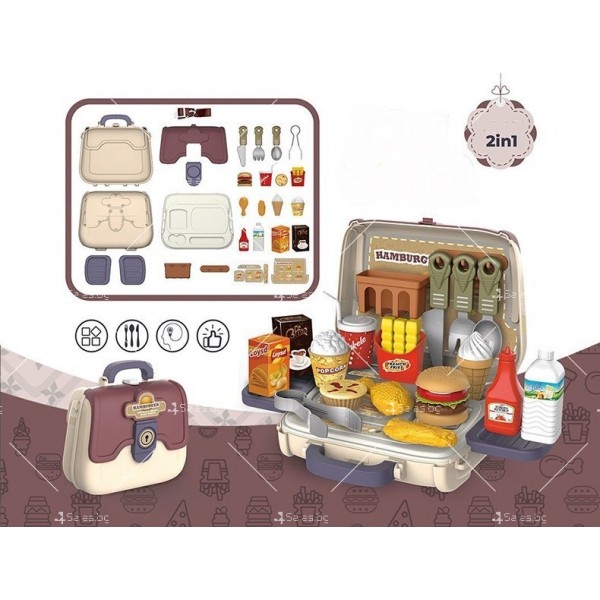 Детска чанта с принадлежности – приготвяне на бургери, или козметична  WJ67 7