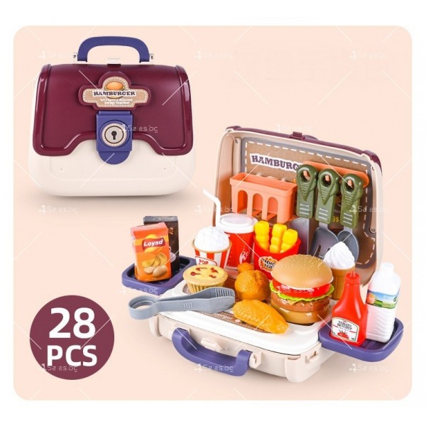 Детска чанта с принадлежности – приготвяне на бургери, или козметична  WJ67 12