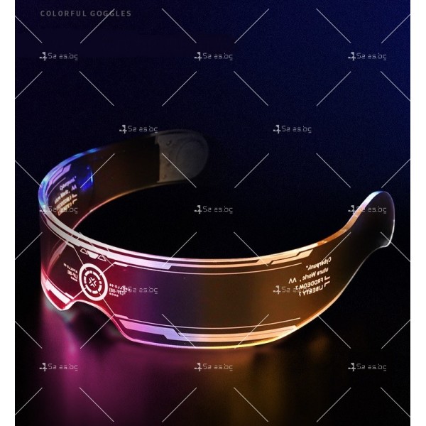 Прозрачни футуристични очила, светещи в тъмното с LED неонови светлини WJ56 2