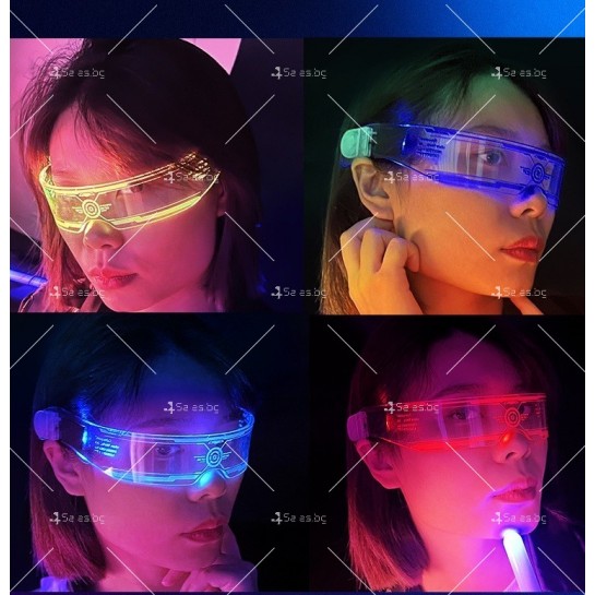 Прозрачни футуристични очила, светещи в тъмното с LED неонови светлини WJ56