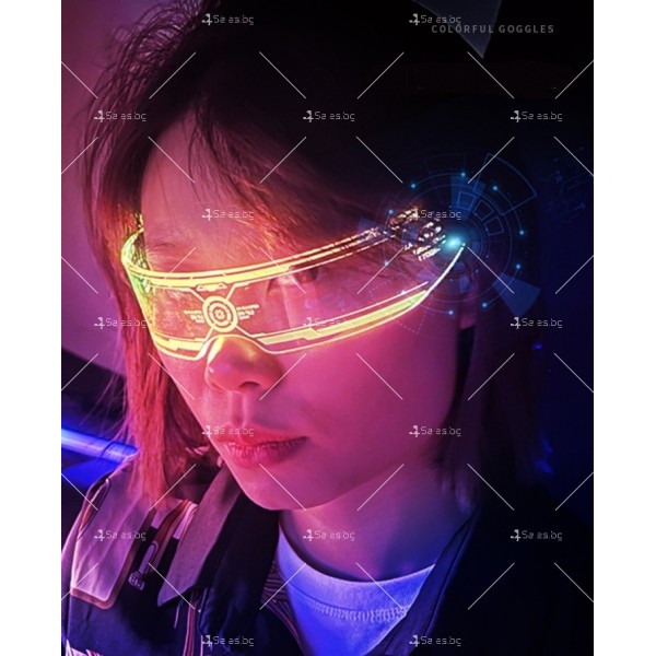 Прозрачни футуристични очила, светещи в тъмното с LED неонови светлини WJ56 7
