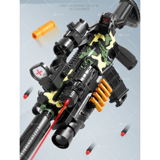 Детска играчка пушка автомат с меки патрони и допълнителни екстри WJ58