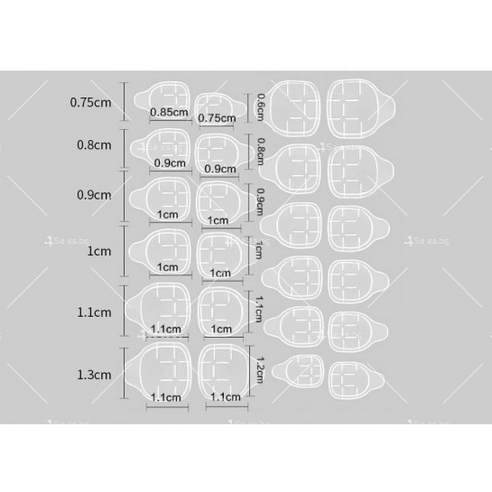 Двустранни лепенки за удължители на нокти - ZJY224