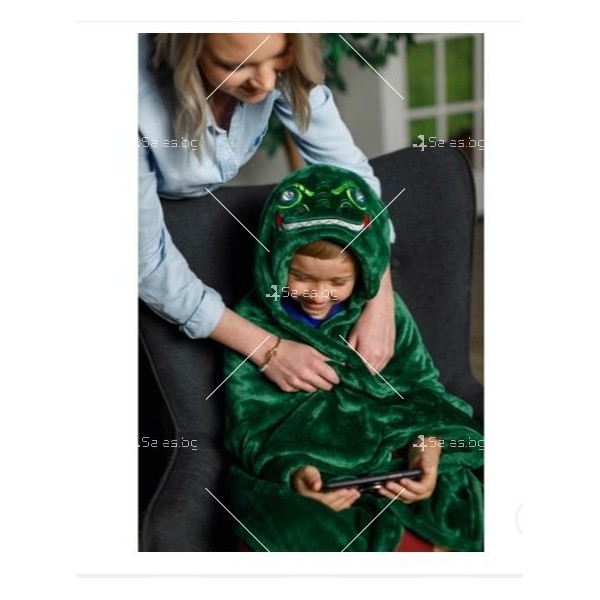 Меко и пухкаво детско одеяло с лице на животно и LED светещи очи TV1151 4