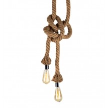 Декоративно висяща стилна лампа от конопено въже
