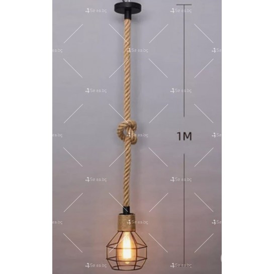 Декоративно висяща стилна лампа от конопено въже R LED50