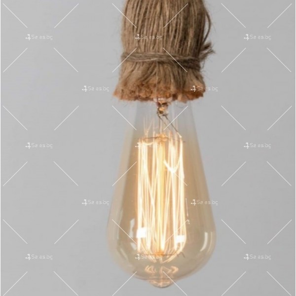 Декоративно висяща стилна лампа от конопено въже R LED50 8