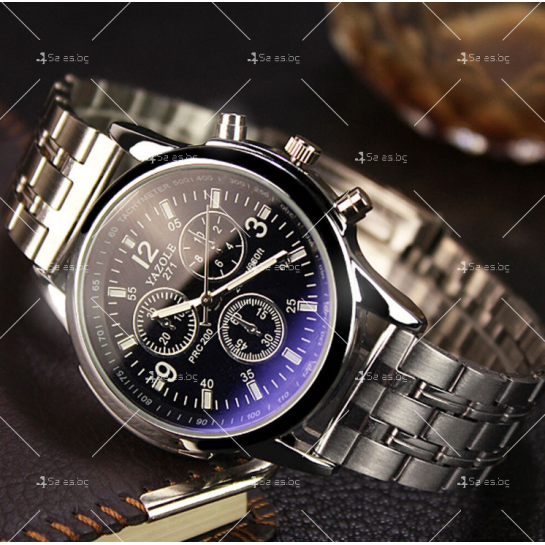 Класически мъжки ръчен часовник с верижка от неръждаема стомана WW16