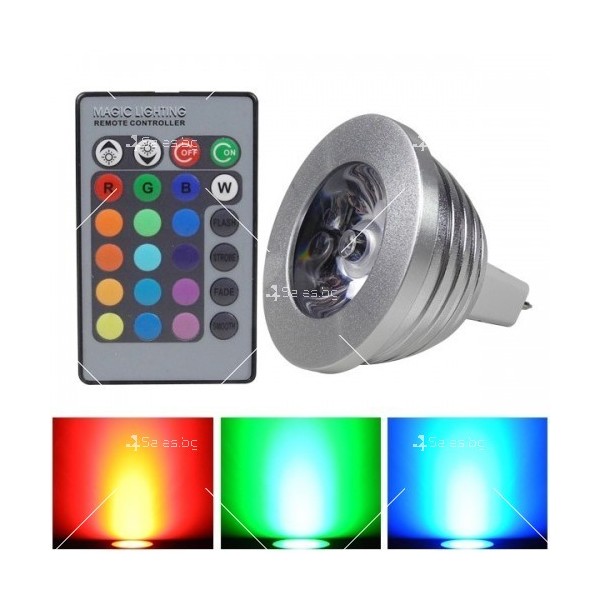Цветна LED крушка с дистанционно управление 1