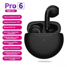 Безжични слушалки Pro 6,  IPX4 водоустойчив, зареждаща се кутия